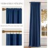 imageNICETOWN Sage Green Velvet Curtains Long Drapes Living Room Office Luxury Bedroom Room Darkening Velvet Curtains Rod Pocket Velvet Curtains 84 Long 52 inches Wide Set of 2Navy Blue
