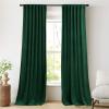 imageNICETOWN Sage Green Velvet Curtains Long Drapes Living Room Office Luxury Bedroom Room Darkening Velvet Curtains Rod Pocket Velvet Curtains 84 Long 52 inches Wide Set of 2Dark Green