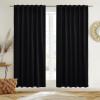 imageNICETOWN Sage Green Velvet Curtains Long Drapes Living Room Office Luxury Bedroom Room Darkening Velvet Curtains Rod Pocket Velvet Curtains 84 Long 52 inches Wide Set of 2Black