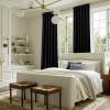 imageNICETOWN Sage Green Velvet Curtains Long Drapes Living Room Office Luxury Bedroom Room Darkening Velvet Curtains Rod Pocket Velvet Curtains 84 Long 52 inches Wide Set of 2Black