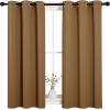 imageNICETOWN Sleek Blackout Curtains 45 inches Length for Small Windows Noise Reducing and Block Draft Panels for Door Doorway Laundry Office Luxury Decor Theme 2 Panels Gold Brown W34 x L45 Inch