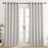 imageNICETOWN Snowbound Vintage Linen 100 Blackout Curtains for Living Room Thermal Insulated Curtains 102 Long Noise Reducing Window Treatment Drapes for Home Office 62 Wide Per Panel Set of 2