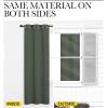 imageNICETOWN Thermal Insulated Curtains Blackout Draperies Window Treatment Solid Grommet Room Darkening Drape Panels for Bedroom Dark Mallard Set of 2 34 by 72 inches Long