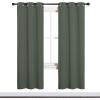 imageNICETOWN Thermal Insulated Curtains Blackout Draperies Window Treatment Solid Grommet Room Darkening Drape Panels for Bedroom Dark Mallard Set of 2 34 by 72 inches Long
