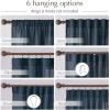 imageNICETOWN Thick Linen Semi Sheer Gold Brown Curtains for Famhouse Pleat Tape Semi Sheer Drapes Privacy Added with Light Filtering Window Treatments for Bedroom W52 x L108 2 PanelsNavy Blue