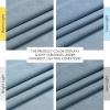 imageNICETOWN Thick Linen Semi Sheer Gold Brown Curtains for Famhouse Pleat Tape Semi Sheer Drapes Privacy Added with Light Filtering Window Treatments for Bedroom W52 x L108 2 PanelsStone Blue