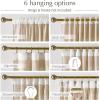 imageNICETOWN Thick Linen Semi Sheer Gold Brown Curtains for Famhouse Pleat Tape Semi Sheer Drapes Privacy Added with Light Filtering Window Treatments for Bedroom W52 x L108 2 PanelsAngora