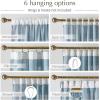 imageNICETOWN Thick Linen Semi Sheer Gold Brown Curtains for Famhouse Pleat Tape Semi Sheer Drapes Privacy Added with Light Filtering Window Treatments for Bedroom W52 x L108 2 PanelsStone Blue