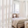 imageNICETOWN Thick Linen Semi Sheer Gold Brown Curtains for Famhouse Pleat Tape Semi Sheer Drapes Privacy Added with Light Filtering Window Treatments for Bedroom W52 x L108 2 PanelsCream