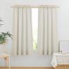 imageNICETOWN Thick Linen Semi Sheer Gold Brown Curtains for Famhouse Pleat Tape Semi Sheer Drapes Privacy Added with Light Filtering Window Treatments for Bedroom W52 x L108 2 PanelsNatural Rod Pocket