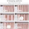 imageNICETOWN Thick Linen Semi Sheer Gold Brown Curtains for Famhouse Pleat Tape Semi Sheer Drapes Privacy Added with Light Filtering Window Treatments for Bedroom W52 x L108 2 PanelsLight Pink