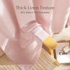 imageNICETOWN Thick Linen Semi Sheer Gold Brown Curtains for Famhouse Pleat Tape Semi Sheer Drapes Privacy Added with Light Filtering Window Treatments for Bedroom W52 x L108 2 PanelsLight Pink