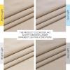 imageNICETOWN Thick Linen Semi Sheer Gold Brown Curtains for Famhouse Pleat Tape Semi Sheer Drapes Privacy Added with Light Filtering Window Treatments for Bedroom W52 x L108 2 PanelsAngora