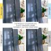imageNICETOWN Thick Linen Semi Sheer Gold Brown Curtains for Famhouse Pleat Tape Semi Sheer Drapes Privacy Added with Light Filtering Window Treatments for Bedroom W52 x L108 2 PanelsNavy Blue