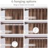 imageNICETOWN Thick Linen Semi Sheer Gold Brown Curtains for Famhouse Pleat Tape Semi Sheer Drapes Privacy Added with Light Filtering Window Treatments for Bedroom W52 x L108 2 PanelsGold Brown