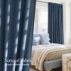 imageNICETOWN Thick Linen Semi Sheer Gold Brown Curtains for Famhouse Pleat Tape Semi Sheer Drapes Privacy Added with Light Filtering Window Treatments for Bedroom W52 x L108 2 PanelsNavy Blue