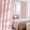 imageNICETOWN Thick Linen Semi Sheer Gold Brown Curtains for Famhouse Pleat Tape Semi Sheer Drapes Privacy Added with Light Filtering Window Treatments for Bedroom W52 x L108 2 PanelsLight Pink