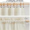imageNICETOWN Thick Linen Semi Sheer Gold Brown Curtains for Famhouse Pleat Tape Semi Sheer Drapes Privacy Added with Light Filtering Window Treatments for Bedroom W52 x L108 2 PanelsOff White Rod Pocket