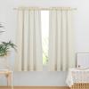 imageNICETOWN Thick Linen Semi Sheer Gold Brown Curtains for Famhouse Pleat Tape Semi Sheer Drapes Privacy Added with Light Filtering Window Treatments for Bedroom W52 x L108 2 PanelsOff White Rod Pocket