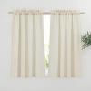 imageNICETOWN Thick Linen Semi Sheer Gold Brown Curtains for Famhouse Pleat Tape Semi Sheer Drapes Privacy Added with Light Filtering Window Treatments for Bedroom W52 x L108 2 PanelsOff White Rod Pocket