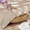 imageNICETOWN Thick Linen Semi Sheer Gold Brown Curtains for Famhouse Pleat Tape Semi Sheer Drapes Privacy Added with Light Filtering Window Treatments for Bedroom W52 x L108 2 PanelsAngora