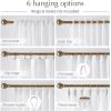 imageNICETOWN Thick Linen Semi Sheer Gold Brown Curtains for Famhouse Pleat Tape Semi Sheer Drapes Privacy Added with Light Filtering Window Treatments for Bedroom W52 x L108 2 PanelsWhite