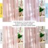 imageNICETOWN Thick Linen Semi Sheer Gold Brown Curtains for Famhouse Pleat Tape Semi Sheer Drapes Privacy Added with Light Filtering Window Treatments for Bedroom W52 x L108 2 PanelsLight Pink