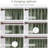 imageNICETOWN Thick Linen Semi Sheer Gold Brown Curtains for Famhouse Pleat Tape Semi Sheer Drapes Privacy Added with Light Filtering Window Treatments for Bedroom W52 x L108 2 PanelsForest Green