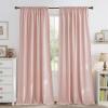 imageNICETOWN Thick Linen Semi Sheer Gold Brown Curtains for Famhouse Pleat Tape Semi Sheer Drapes Privacy Added with Light Filtering Window Treatments for Bedroom W52 x L108 2 PanelsLight Pink