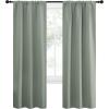 imageNICETOWN Window Curtains Blackout Drapes  Thermal Insulated Solid Rod Pocket Blackout CurtainsDraperies for Living Room Greyish Green One Pair 34 by 72Inch