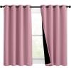 imageNICETOWN 100 Blackout Blinds Set of 2 46 inches x 45 inches Laundry Room Decor Window Treatment Curtains for Large Patio Sliding Door Thermal Insulated Crystal Pink Curtains for Bedroom
