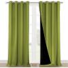 imageNICETOWN 100 Blackout Curtains for Windows Pack of 2 Fresh Green 52 W x 102 L Super HeavyDuty Black Lined Total Darkness Drapes for Bedroom Privacy Assured Window Treatment for Patio