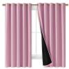 imageNICETOWN 100 Blackout Curtains with Black Liners Thermal Insulated Full Blackout 2Layer Lined Drapes Energy Efficiency Window Draperies for Bedroom Crystal Pink 2 Panels 70inch W by 63inch L