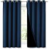 imageNICETOWN 100 Blackout Curtains with Black Liners Thermal Insulated Full Blackout 2Layer Lined Drapes Energy Efficiency Window Draperies for Bedroom Moroccan Blue 2 Panels 52 W by 63 L