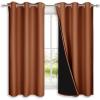 imageNICETOWN 100 Blackout Short Curtains with Black Liners 2 Panels 37 W by 40 L Vintage Blue Solid Thermal Insulated Full Blackout 2Layer Lined Drapes Energy Efficiency Window Drapes for Bedroom