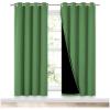 imageNICETOWN 100 Blackout Window Curtain Panels Forest Green 2 Pieces 52inch Wide Per Panel Full Light Blocking Drapes with Black Liner for Nursery 72inch Drop Thermal Insulated Draperies