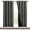 imageNICETOWN 100 Blackout Window Curtain Panels Full Light Blocking Drapes with Black Liner for Nursery 78inch Drop Thermal Insulated Draperies Dark Mallard 2 Pieces 55inch Wide Per Panel