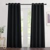 imageNICETOWN Black Blackout Curtains 84 inch Length 2 Panels Grommet Thermal Insulated Window Treatments Light amp Sound Reducing Drapes for Living RoomBedroom W46 x L84