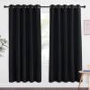 imageNICETOWN Blackout Curtain Drape for Night Shift  Light Reducing Thermal Insulated Solid Grommet Blackout Window Treatment for Living Room 1 Piece W66 x L72 Black