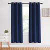 imageNICETOWN Blackout Curtain Panels 70 Navy 1 Pair 34 inch Window Treatment Energy Saving Thermal Insulated Solid Grommet Blackout Drapes for Living Room