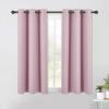 imageNICETOWN Blackout Curtain Panels for Bedroom 2 Panels W42 x L60 inches Baby Pink Thermal Insulated Grommet Top Blackout Draperies and Drapes