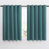 imageNICETOWN Blackout Curtains for Kids Room  Triple Weave Microfiber Home Thermal Insulated Solid Ring Top Blackout PanelsDrapes for BedroomSea Teal Set of 2 66 x 54 Inch