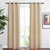 imageNICETOWN Blackout Farmhouse Curtains  Thermal Insulated Solid Grommet Vertical Drapes Room Darkening Window Treatments for Bedroom Biscotti Beige Set of 2 37 by 84 Inch