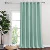 imageNICETOWN Blackout Room Divider Curtains for Sliding Glass Doors 102 Inches Long 1 Panel Extra Wide Curtains for Doorway Patio Bedroom Living Room Aqua Blue 80Wx102L 1 Panel