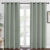 imageNICETOWN Blackout Sage Green Curtain 84 inch Length for Bedroom  Thermal Insulated Grommet Room Darkening Window Drape Sound Dampening for Living Room W52 x L84 1 Panel