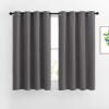 imageNICETOWN Blackout Short Kitchen Window Curtains for Bedroom  Window Treatment Thermal Insulated Solid Grommet Blackout Drapes for Living Room Set of 2 Panels 52 by 45 Inch Grey