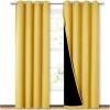 imageNICETOWN Blackout Window Curtain Panels Heat and Cold Blocking Drapes for Nursery 84 inches Drop Thermal Insulated Draperies for Patio Sliding Glass Door Bright Yellow 2 Pieces 52 inches Wide