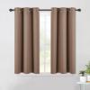imageNICETOWN Blackout Window Curtains and Drapes for Kitchen Window Treatment Thermal Insulated Solid Grommet Blackout Drapery Panels Set of 2 Panels 42 by 45 Inch Cappuccino