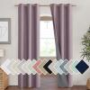 imageNICETOWN Chaise Mauve Vintage Linen 100 Blackout Curtains for Living Room Thermal Insulated Curtains 90 Long Noise Reducing Window Treatment Drapes for Hall Room 42 Wide Per Panel Set of 2