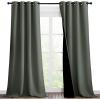 imageNICETOWN Dark Mallard Blackout Curtains 90 inches Long Full Light Blocking Drapes with Black Liner for Nursery Thermal Insulated Draperies for Hall Villa 2 Pieces 46 Wide per Panel